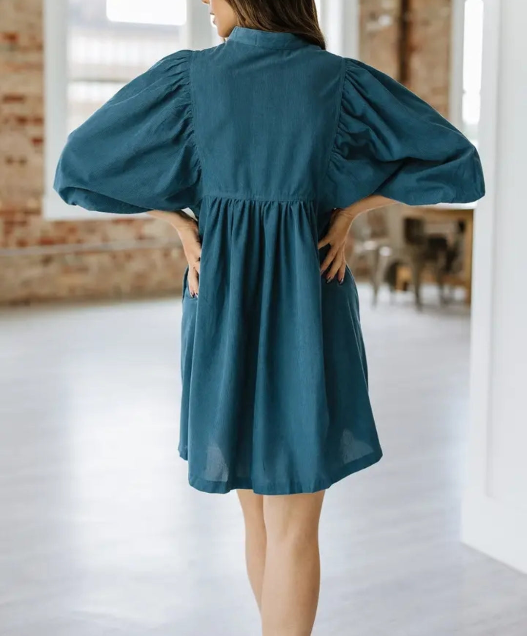 Button Corduroy Dress