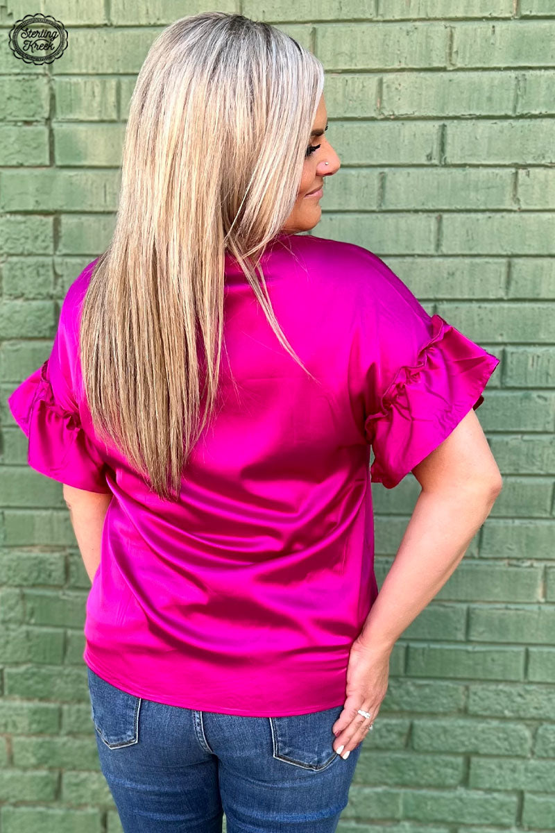 Downtown Darling Top in Berry